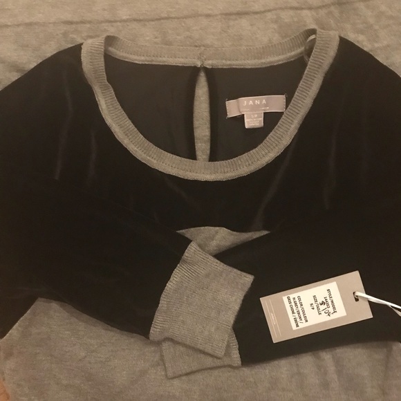 Jana Apparel Grey & Velvet Sweater Dress - Picture 4 of 7